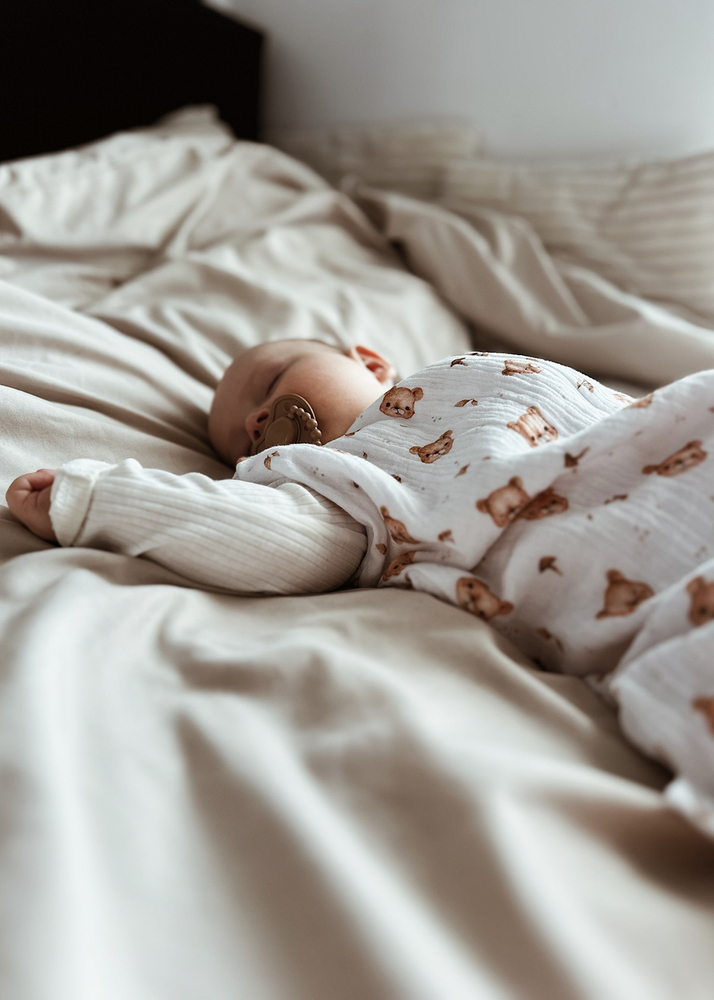 Śpiworek do spania muślinowy PREMIUM light TEDDY BEAR