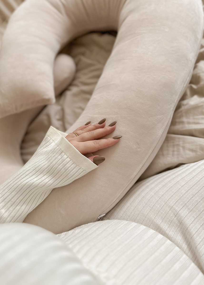 Poduszka ciążowa rogal typ "C" z WELURU bawełnianego