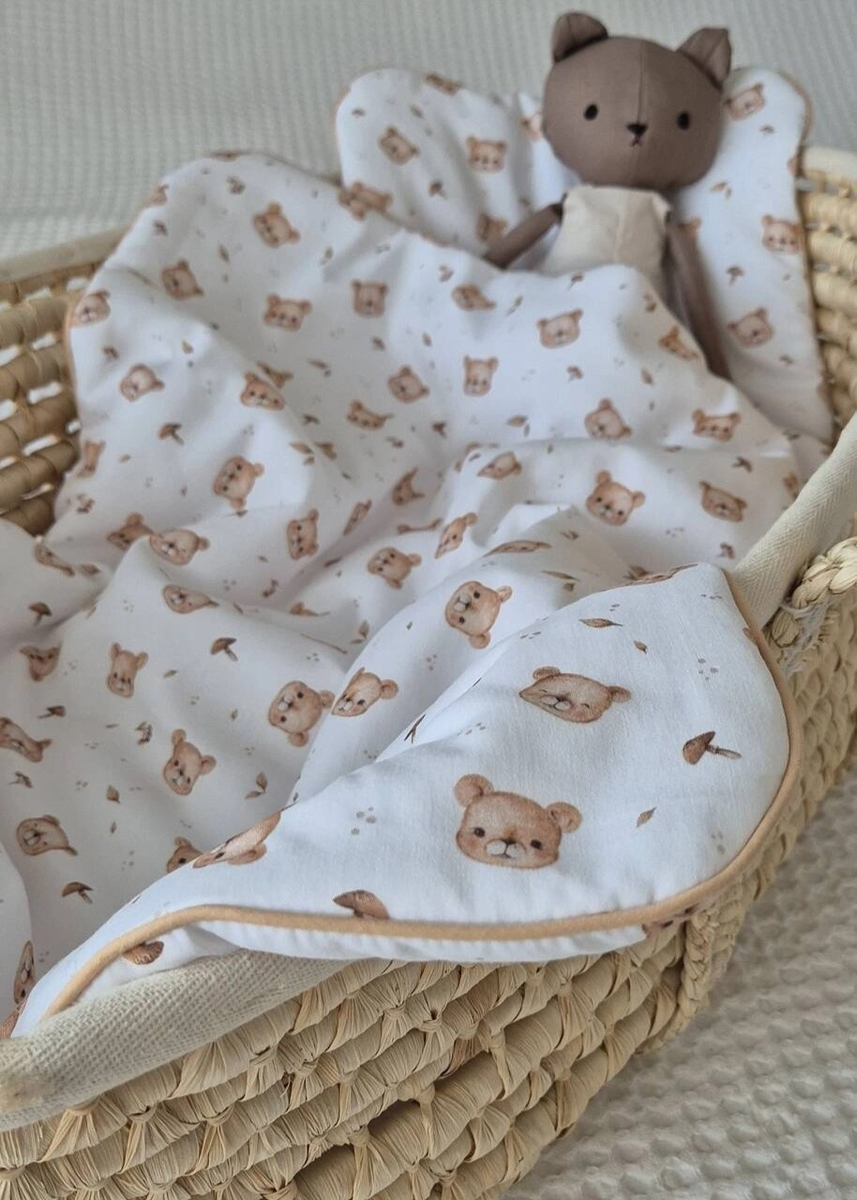 Komplet do wózka bawełniany z wypustką