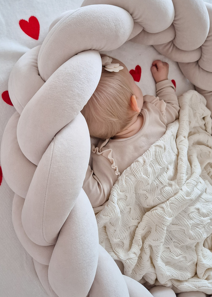 Kocyk dziany warkocz BAMBUSOWY 80x100