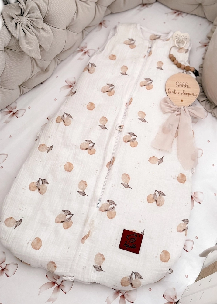 Śpiworek do spania muślinowy PREMIUM ocieplany PRINT
