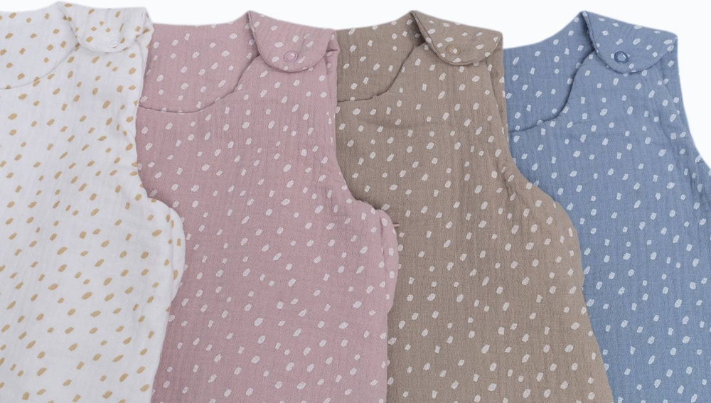 Śpiworek do spania muślinowy lekki LIGHT BABY SOFT DOTS