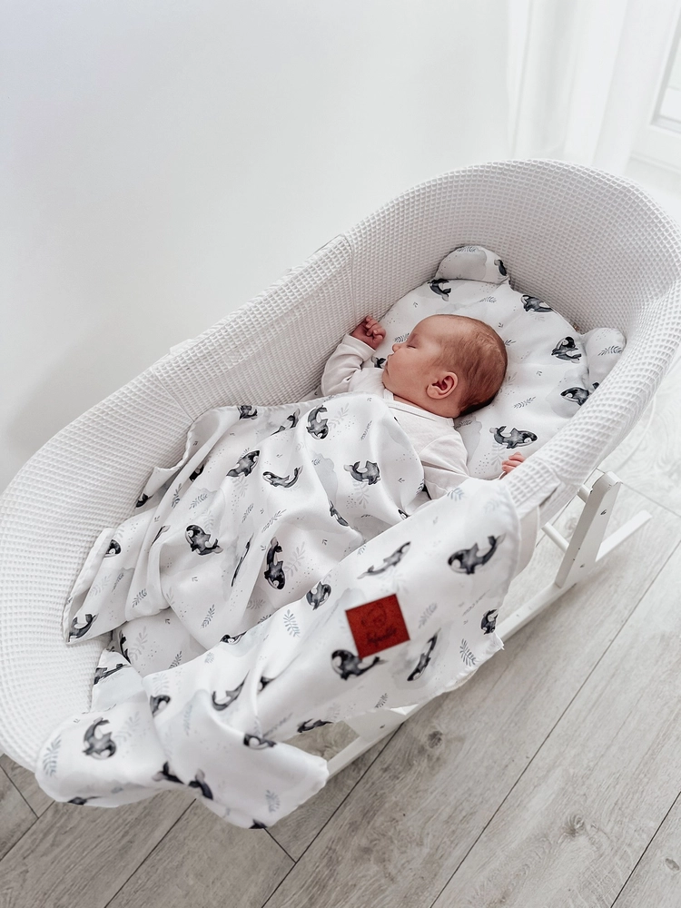 Komplet letni poduszka miś i otulacz BAMBUS