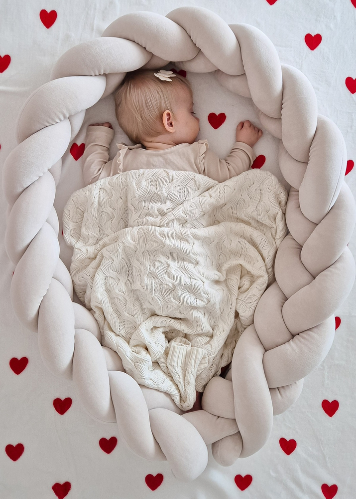 Kocyk dziany warkocz BAMBUSOWY 80x100