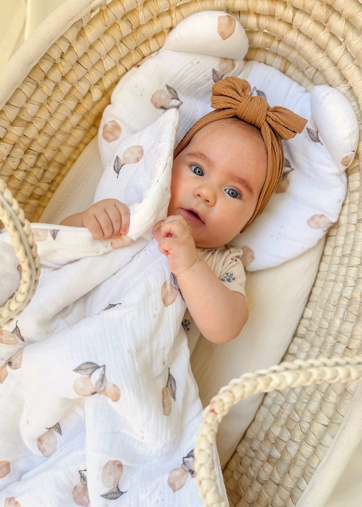 Komplet MUŚLINOWY + poduszka TEDDY