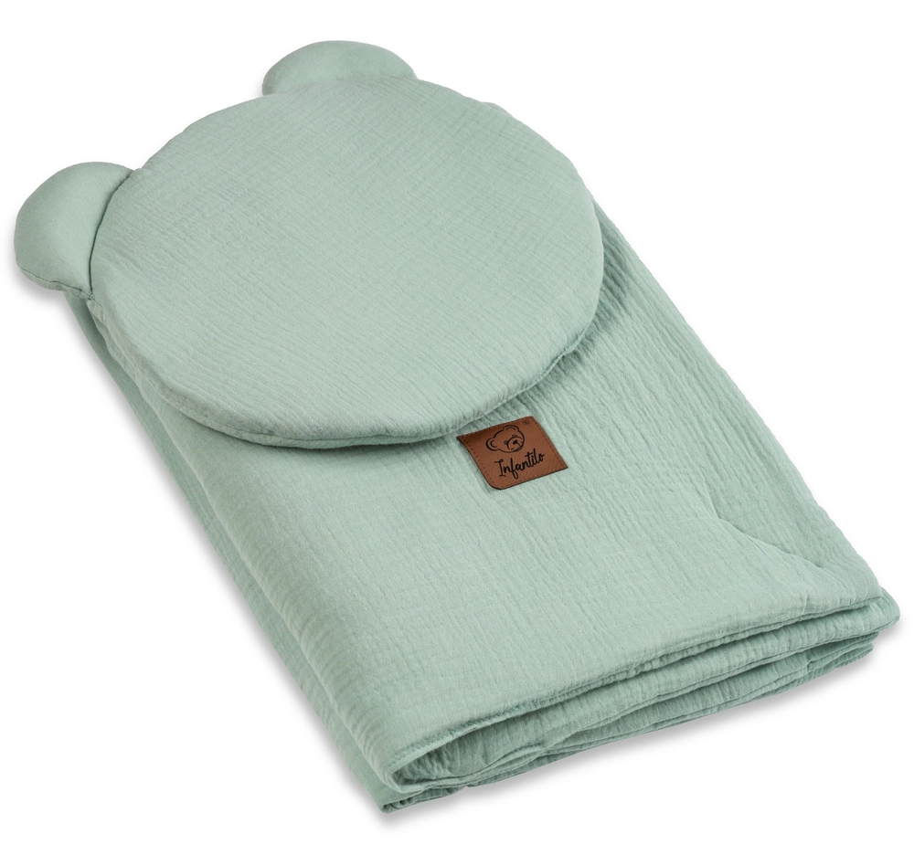 Komplet MUŚLINOWY + poduszka TEDDY