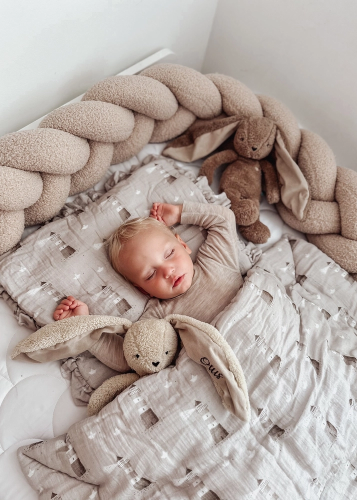 Ochraniacz WARKOCZ do łóżeczka BARANEK BOUCLE