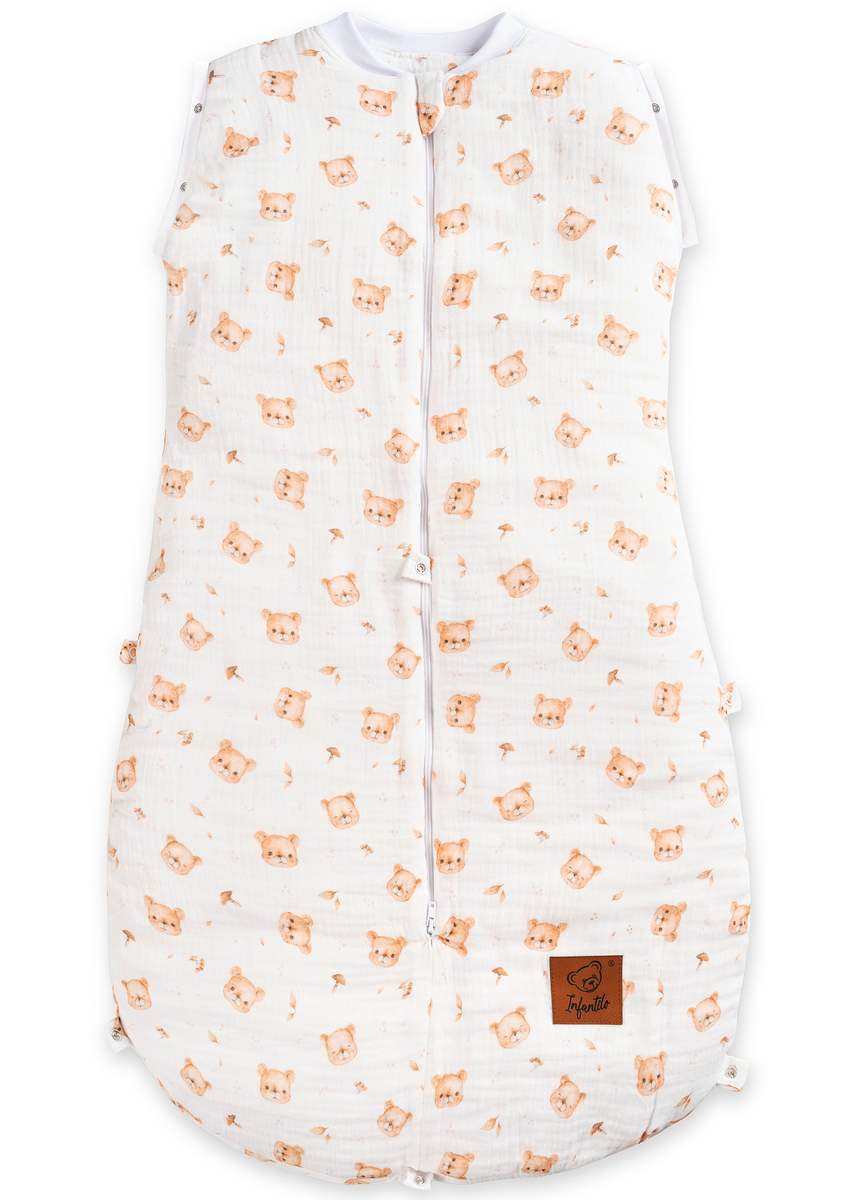Śpiworek do spania muślinowy PREMIUM light TEDDY BEAR
