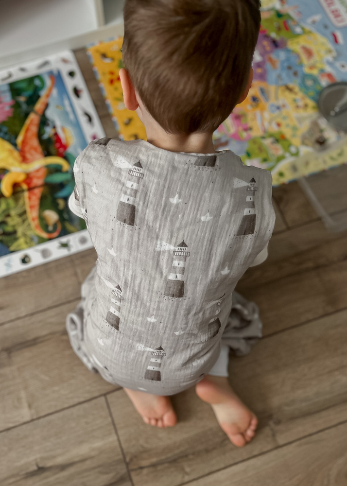 Śpiworek do spania muślinowy z nogawkami KIDS SOFT light 