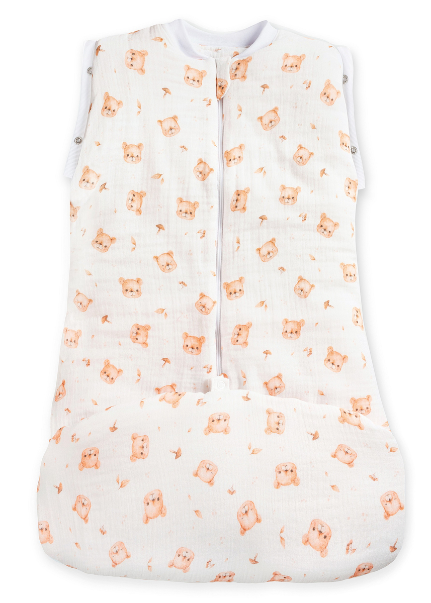 Śpiworek do spania muślinowy PREMIUM light TEDDY BEAR