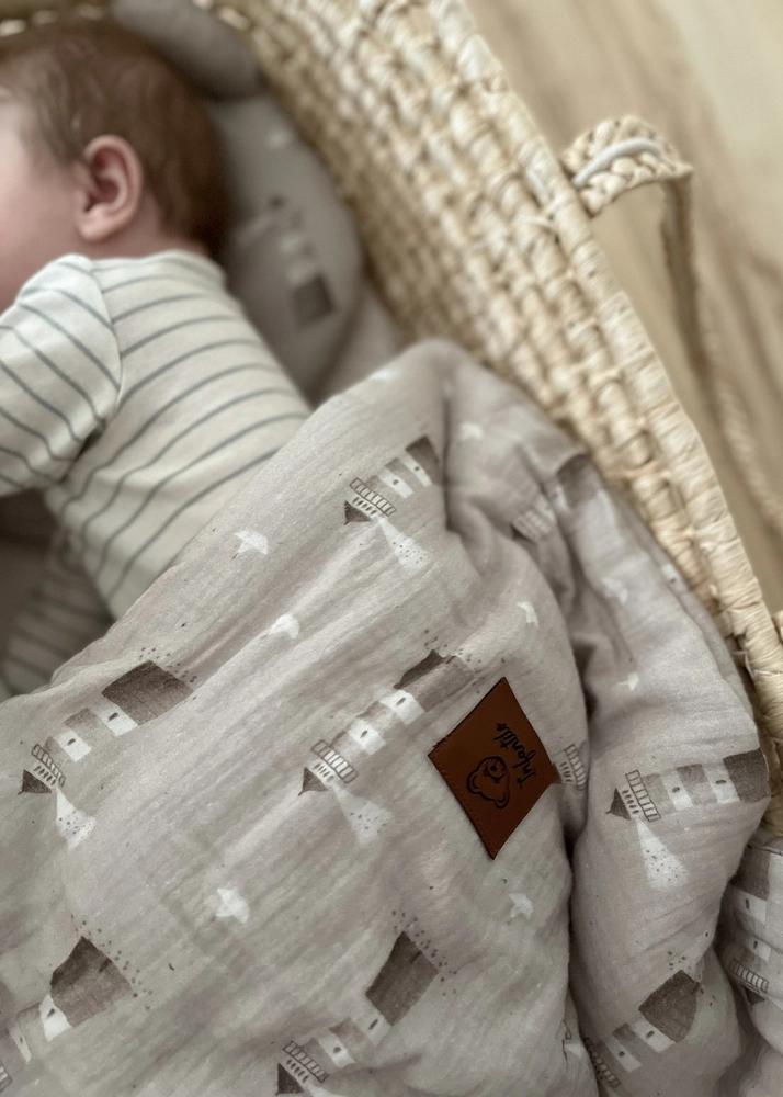 Komplet MUŚLINOWY + poduszka TEDDY