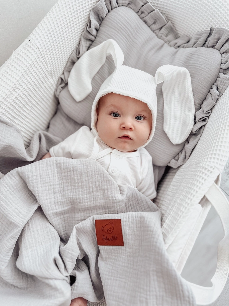 Komplet letni poduszka z falbanką i otulacz MUŚLIN