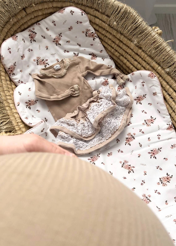 Komplet do wózka bawełniany z wypustką