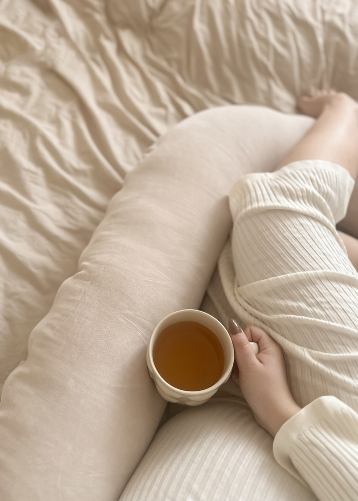 Poduszka ciążowa rogal typ "C" z WELURU bawełnianego