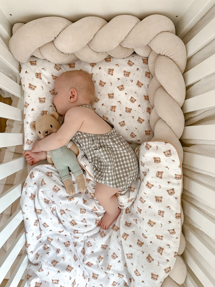 Pościel dziecięca do łóżeczka 120x90cm z wypustką 2elem 