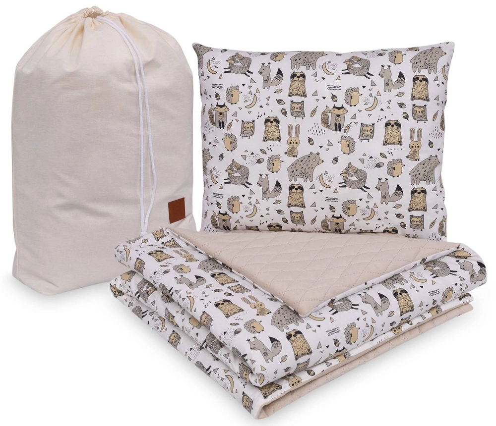 Koc przedszkolaka VELVET 100x135 + poduszka i worek