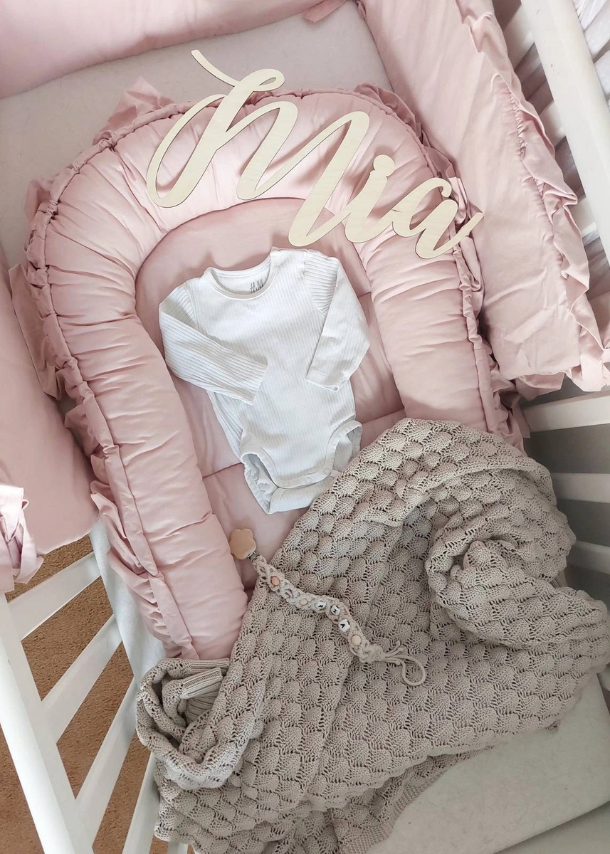 KOKON niemowlęcy BAWEŁNIANY z falbanką