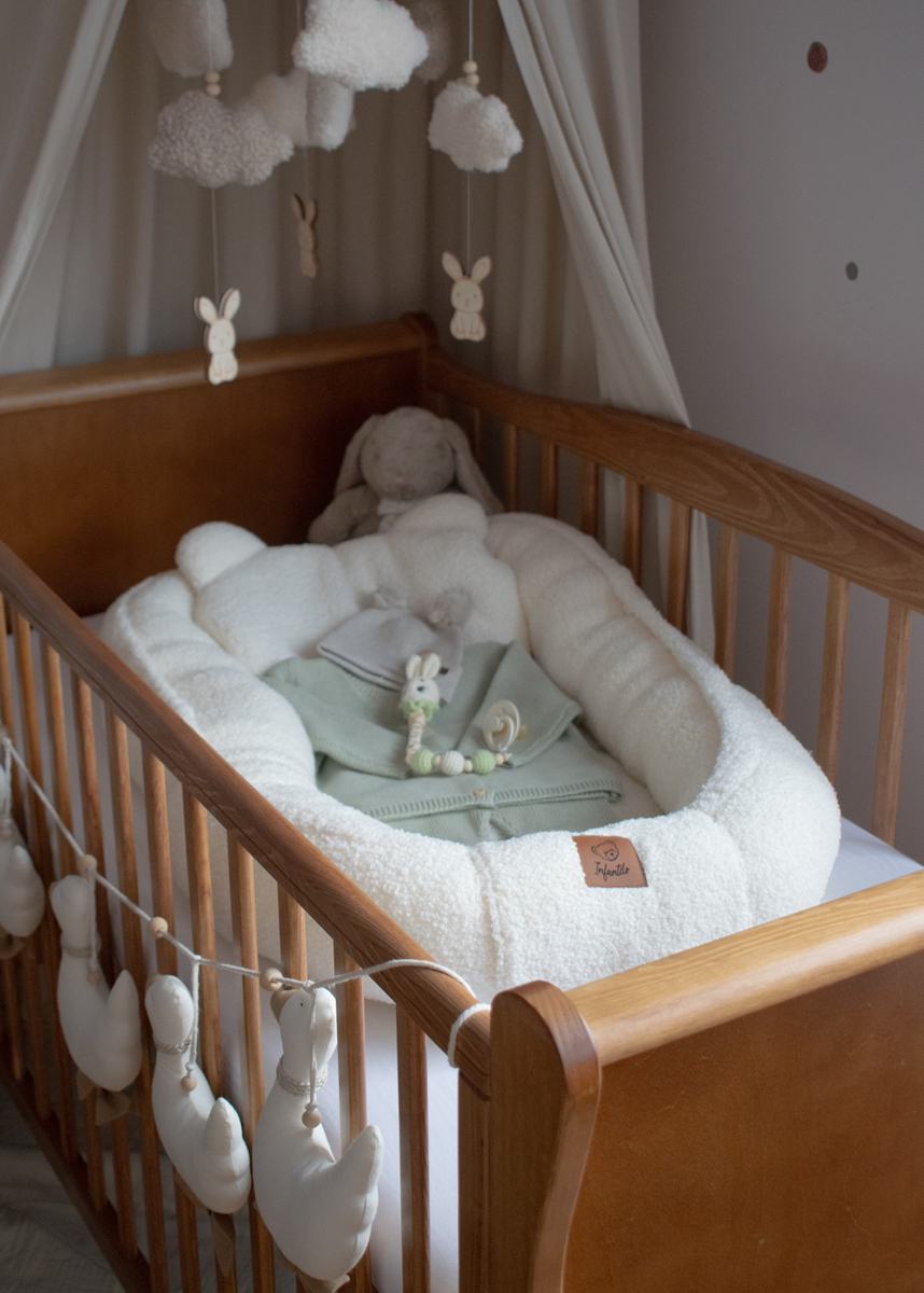 KOKON niemowlęcy BARANEK + poduszka MIŚ