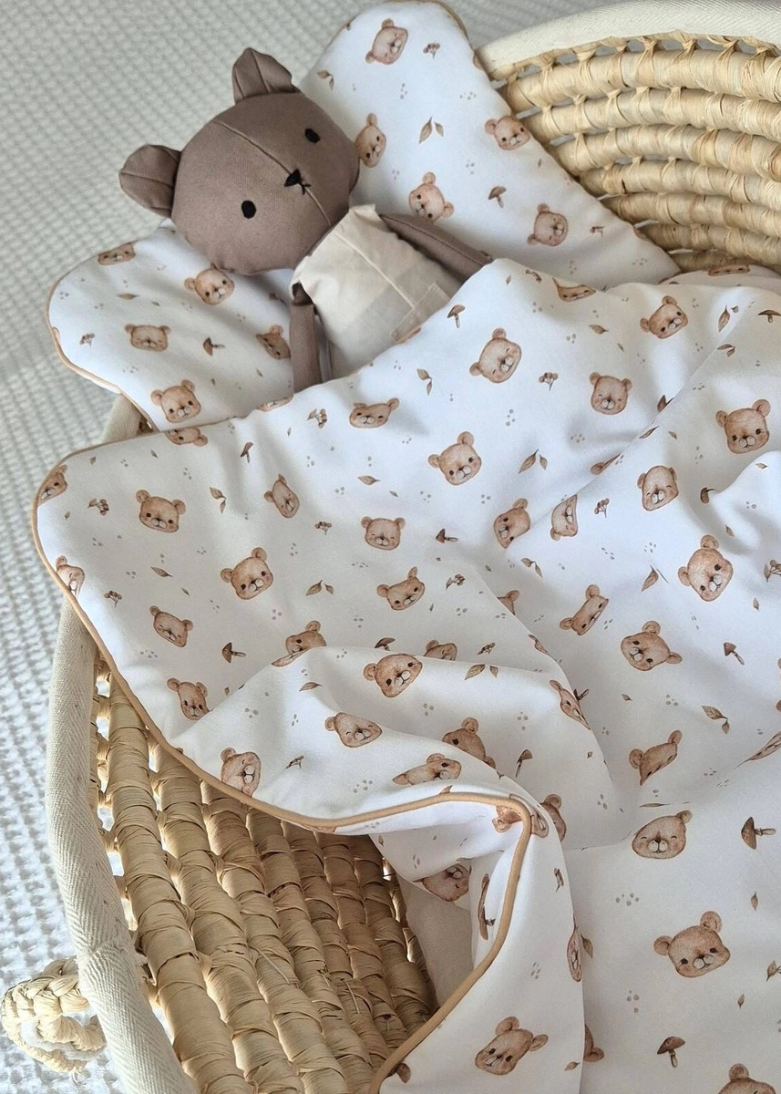 Komplet do wózka bawełniany z wypustką