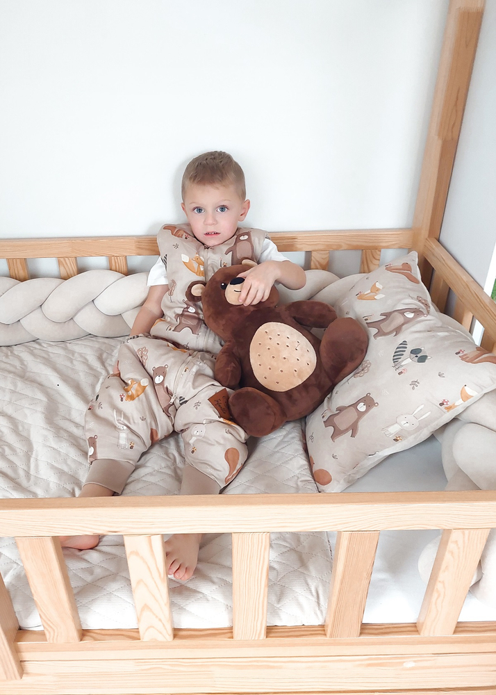 Śpiworek z nogawkami do spania KIDS z bawełny SATYNOWEJ 18-36m