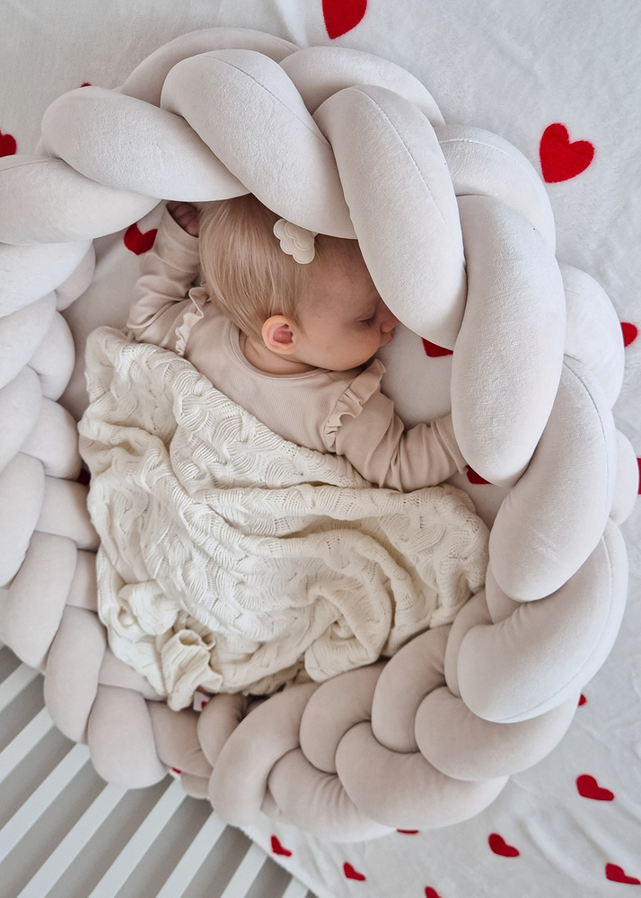 Kocyk dziany warkocz BAMBUSOWY 80x100