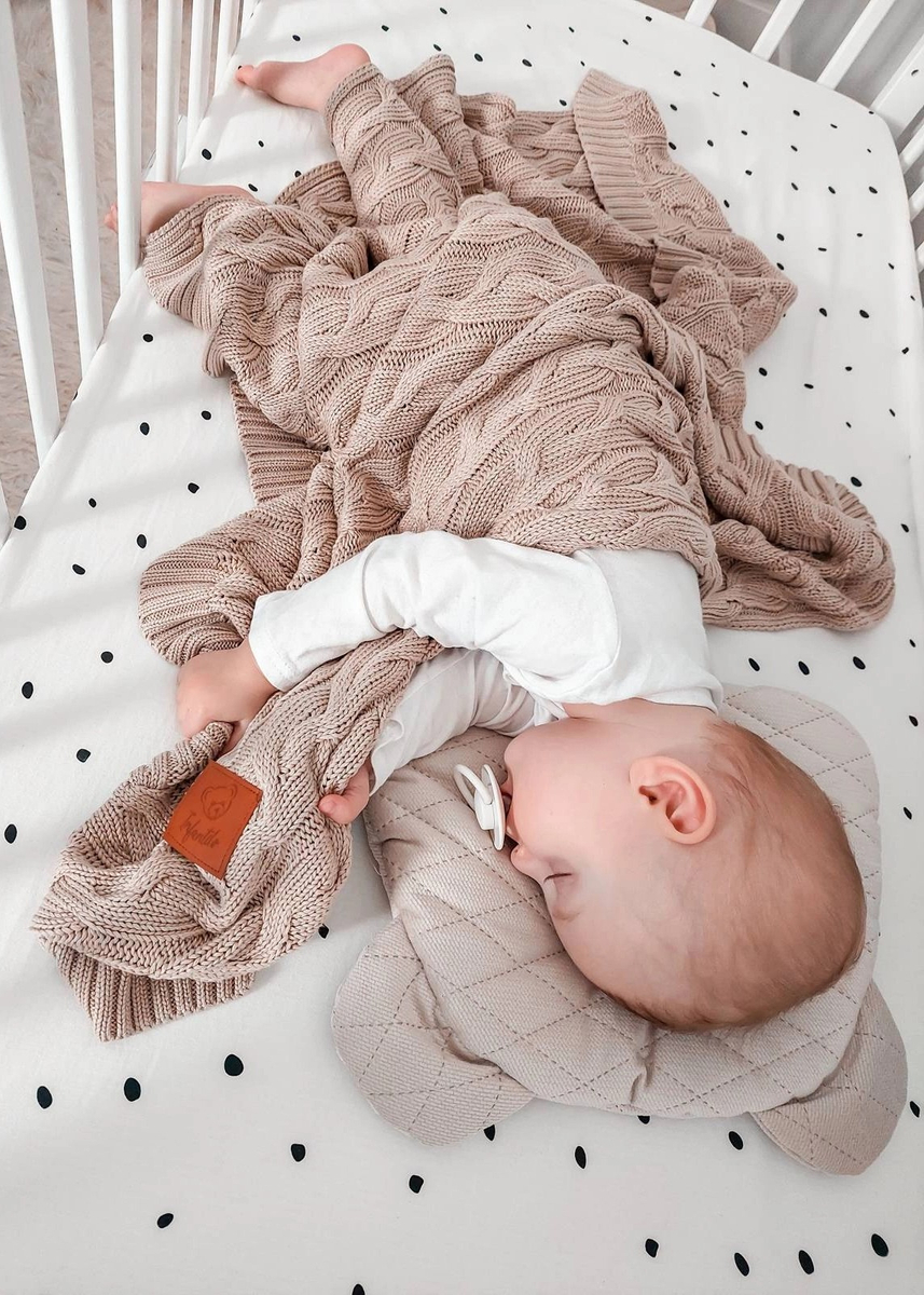 Kocyk dziany warkocz BAMBUSOWY 80x100