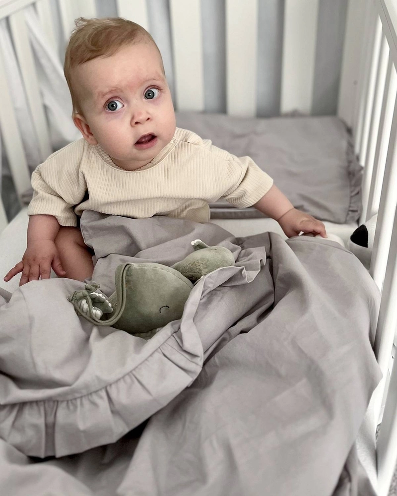 Pościel bawełniana 2-elementowa 120x90cm Z FALBANKĄ