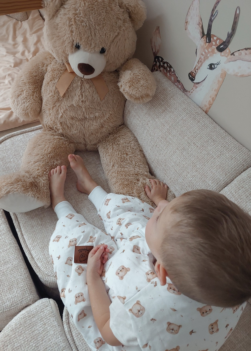 Śpiworek z nogawkami do spania KIDS z bawełny SATYNOWEJ 18-36m