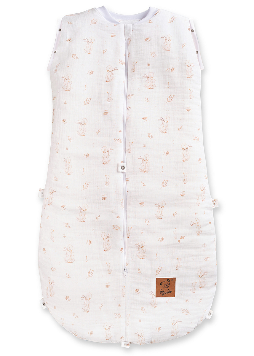 Śpiworek do spania muślinowy PREMIUM ocieplany PRINT