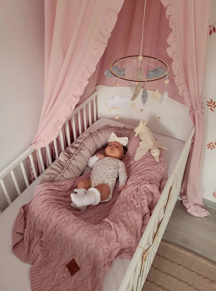 Kocyk dziany warkocz BAMBUSOWY 80x100