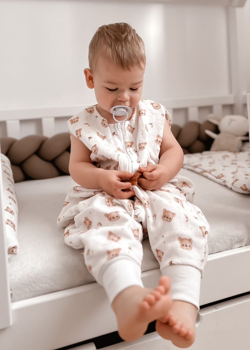 Śpiworek do spania muślinowy z nogawkami KIDS SOFT light TEDDY BEAR