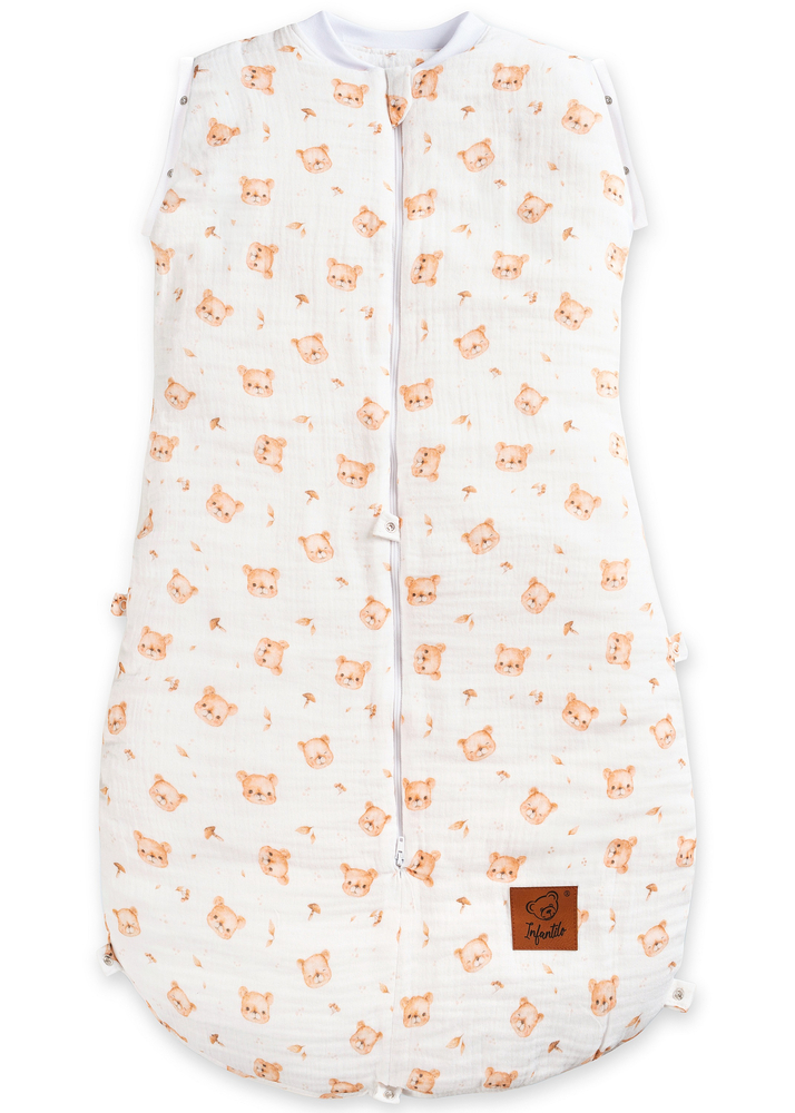 Śpiworek do spania muślinowy PREMIUM light TEDDY BEAR