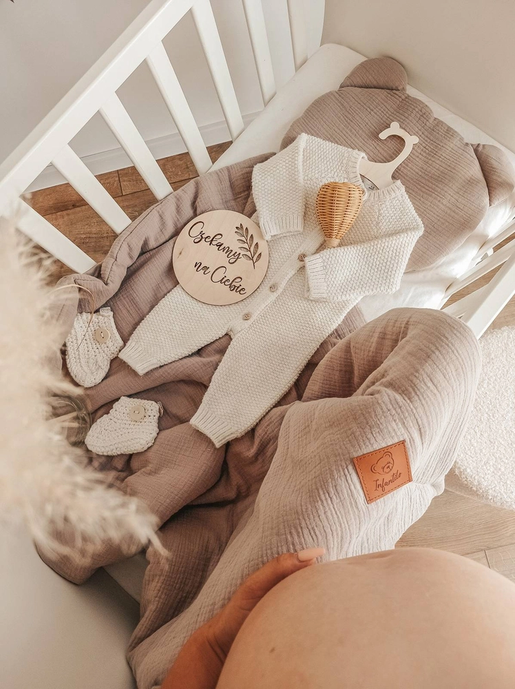 Komplet MUŚLINOWY + poduszka TEDDY