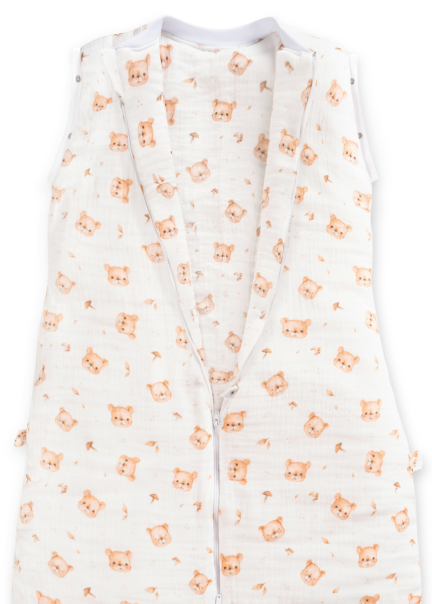 Śpiworek do spania muślinowy PREMIUM light TEDDY BEAR