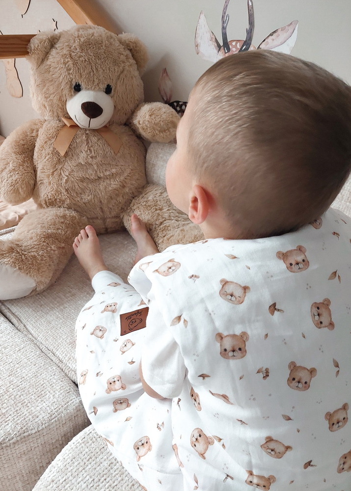 Śpiworek z nogawkami do spania KIDS z bawełny SATYNOWEJ 18-36m