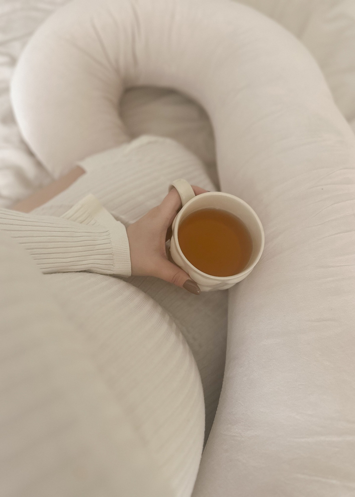 Poduszka ciążowa rogal typ "C" z WELURU bawełnianego