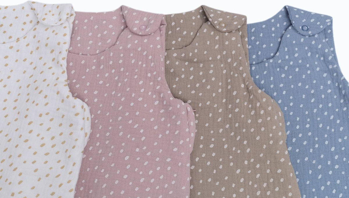 Śpiworek do spania muślinowy lekki LIGHT BABY SOFT DOTS