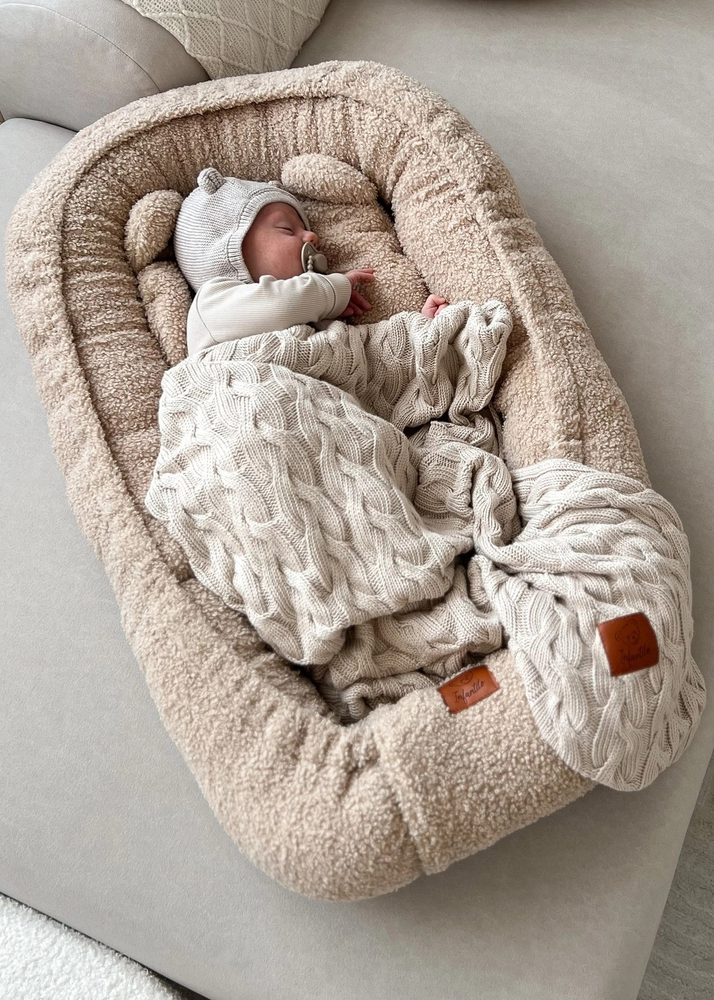 KOKON niemowlęcy BARANEK + poduszka MIŚ