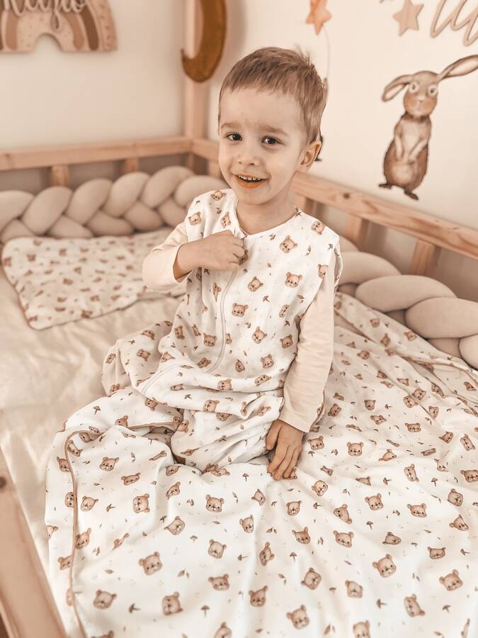 Śpiworek do spania muślinowy z nogawkami KIDS SOFT light TEDDY BEAR